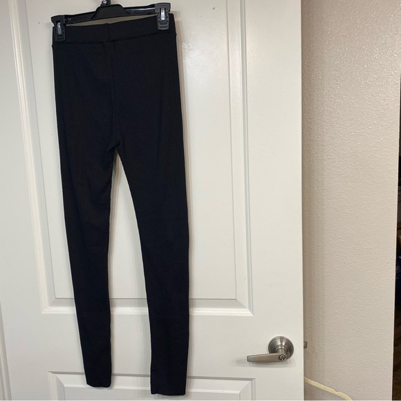 JEGGOLOGY Cotton Rib Knit Leggings L/XL Jet Black Preowned - Picture 5 of 15